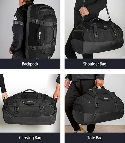 Ubon Large Duffel Bag Weekender Bags with Shoe Compartments 4-Way Sports Gym Backpack with Padded