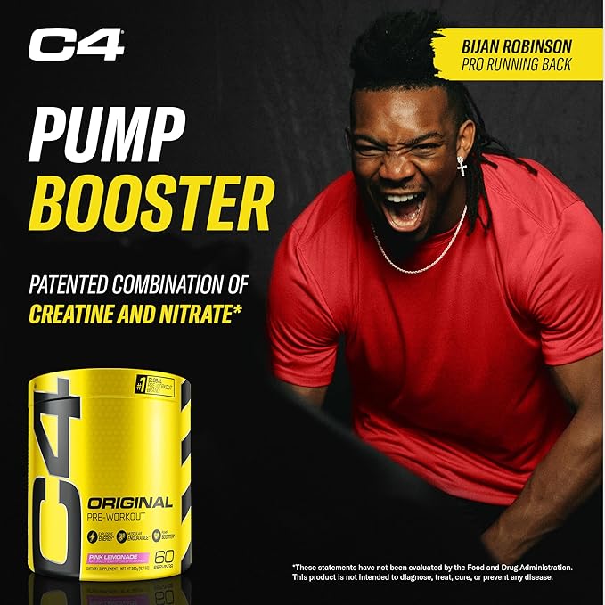 Cellucor C4 Original Pre Workout Powder Pink Lemonade Vitamin C for Immune Support Sugar Free