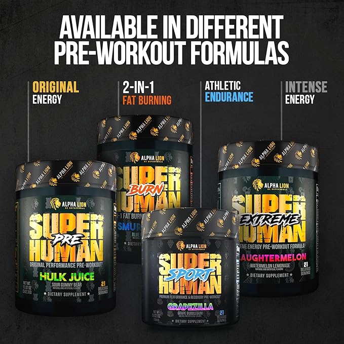 ALPHA LION Superhuman Pump Pre Workout Powder, Nootropic Caffeine & Stim Free Preworkout