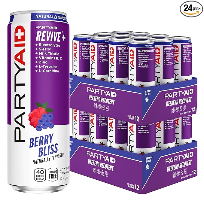 PARTYAID Rehab Blend, Feel Good Tonight and Tomorrow, Contains 5-HTP, B-Complex, Milk Thistle