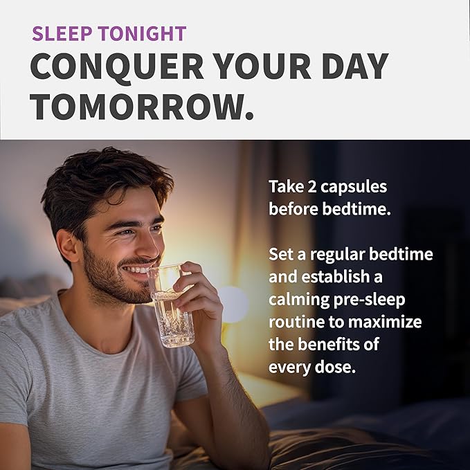 12-in-1 Melatonin Sleep Capsules - Natural Sleep Aids for Adults with Melatonin 5mg and Magnesium