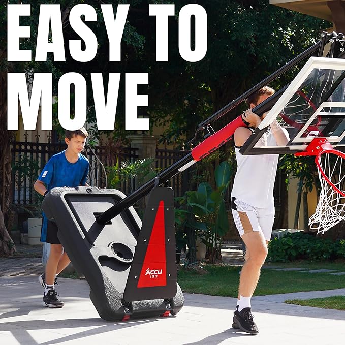 Crank Lift Basketball Hoop Outdoor 7.5-10ft Adjustable Portable Basketball Goal for Youth and