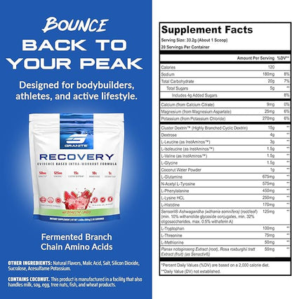 Granite Nutrition Recovery - Premium Intra-Workout Drink with EAAs, Cluster Dextrin, Sensoril &
