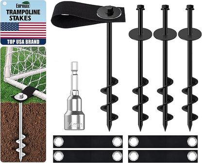 Eurmax USA Ground Anchors Screw in Trampoline Anchors High Wind Tent Stakes Heavy Duty Ground