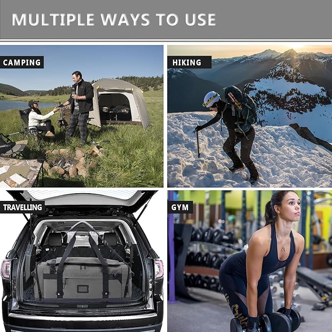Large Duffle Bag for Travel - Men & Women, Foldable Gym Duffle Backpack, Heavy Duty Tactical