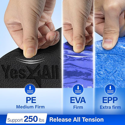 Yes4All Medium Firm Half Foam Rollers for Post-Workout Relaxation, 12/18/24/36 inch PE Foam Roll