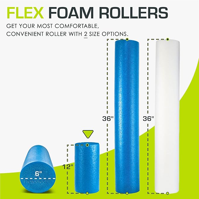 ProsourceFit Flex Foam Rollers for Muscle Massage, Physical Therapy, Core & Balance Exercises