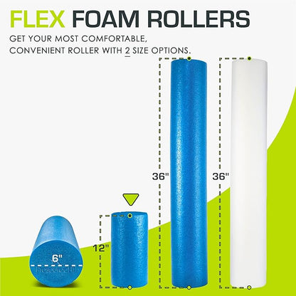 ProsourceFit Flex Foam Rollers for Muscle Massage, Physical Therapy, Core & Balance Exercises