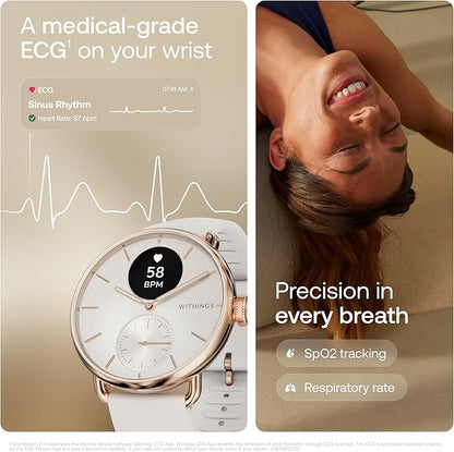 Withings ScanWatch 2 - Hybrid Smart Watch, Heart Rate Monitoring, Fitness Tracker, Cycle Tracker