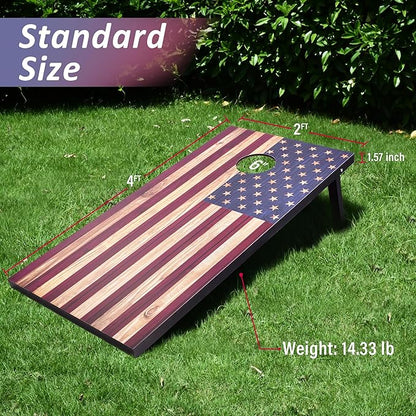 Cornhole Set, Regulation/Tailgate Size Cornhole Boards with 8 Bean Bags and Carrying Case, 4x2/3x2
