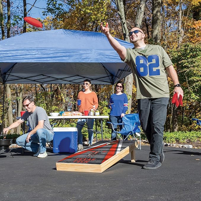 Wild Sports NCAA College 2' x 4' Wood Direct Print Tournament Cornhole Set, 8 Bean Bags, Vintage