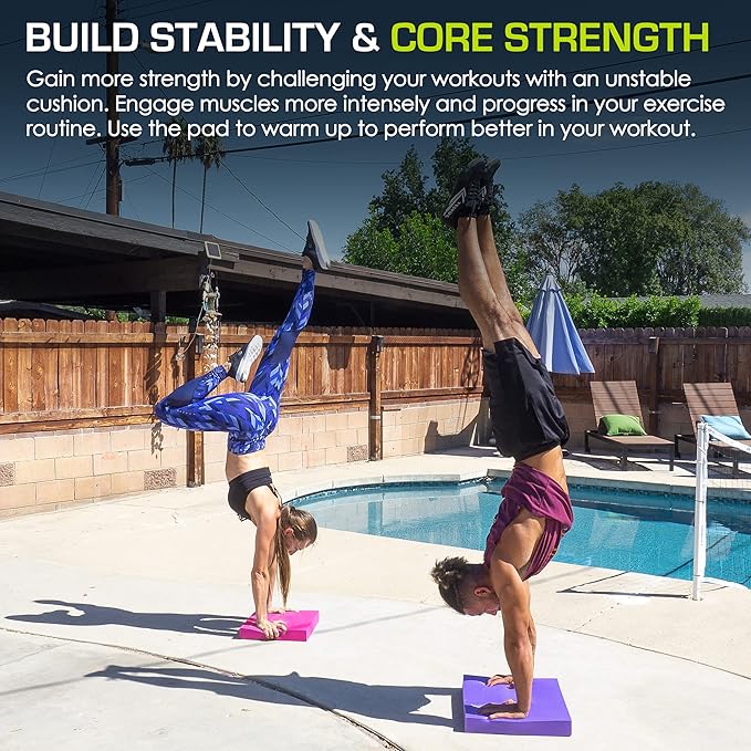 ProsourceFit Exercise Balance Pad – Non-Slip Cushioned Foam Mat & Knee Pad for Fitness and