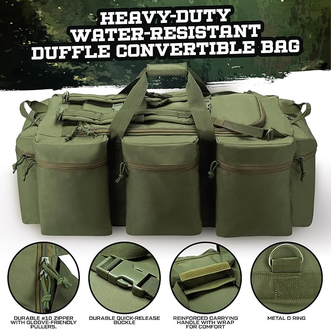 100L Large Military Duffle Bag Deployment Duffel Bag Sports Equipment Travel Luggage Bag with