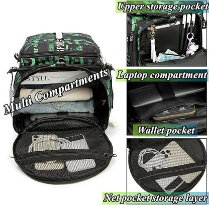 Gym Duffle Bag Backpack with Shoe Compartment,4 ways Travel Backpack for Women and