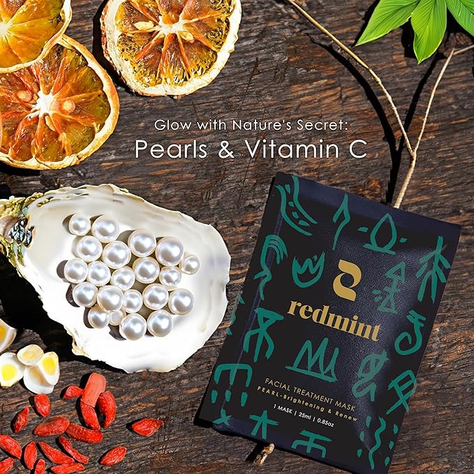Redmint Renew Face Mask with Pearl & Vitamin C for Skin Radiance & Soften| Rooted In Ancient TCM