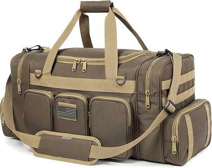 Tactical Range Duffel Heavy Duty Military Molle Gear Travel Sports Gym Bag Lockable Zippers with US