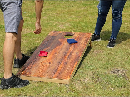 Solid Wood Premium Cornhole Game Set, Bean Bag Toss Game for Tailgate, Outdoor, Backyard