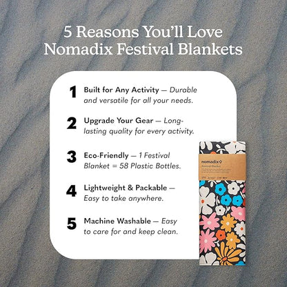 Nomadix Festival Blanket - Perfect for Picnics, Camping, & Lawn Seating - Plush Top & Water