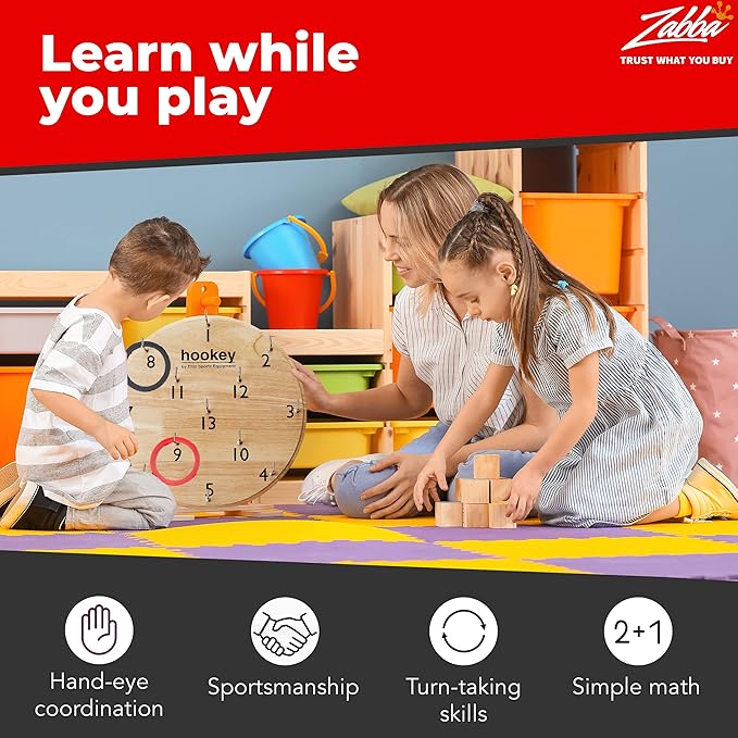 Elite Sportz Equipment Ring Toss Game | Sturdy Wooden Board Set for Kids Outdoor Games | Camping