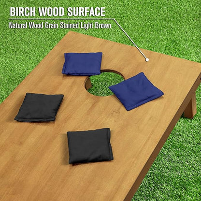 GoSports 4 ft x 2 ft Regulation Size Wooden Cornhole Boards Set - Includes Carrying Case - Full