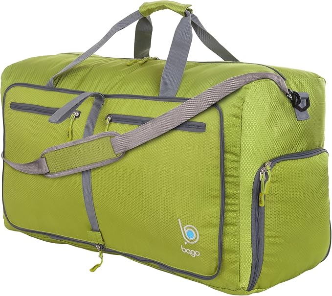 Bago Large Foldable Duffel Bags for Traveling Women & Men - 80L Packable Duffle Bag for Travel with