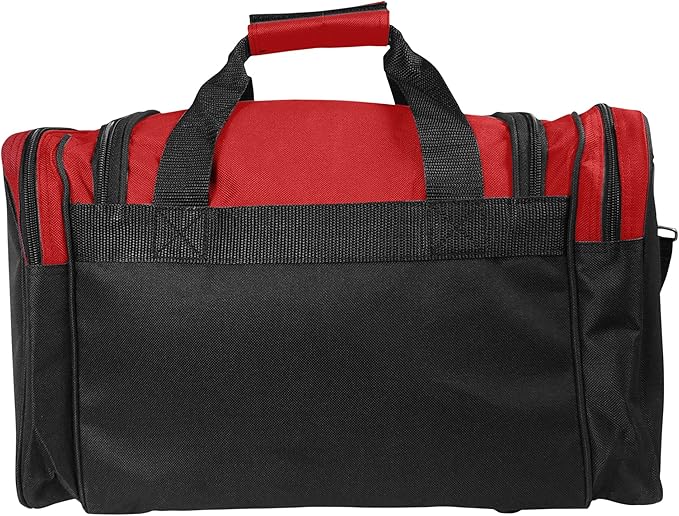 DALIX 17" Duffle Bag Dual Front Mesh Pockets (Black Gold Gray Dark Green Navy Blue Maroon Royal
