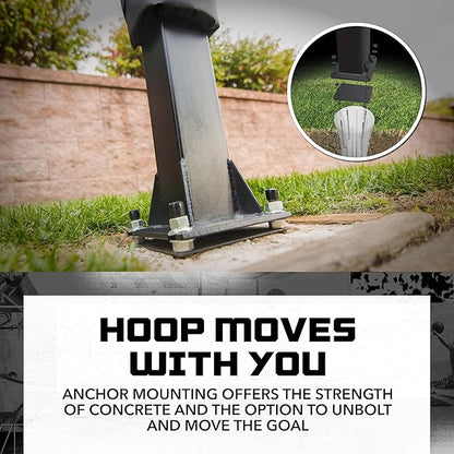 Silverback In-Ground Basketball Hoops, Adjustable Height Tempered Glass Backboard and Pro-Style