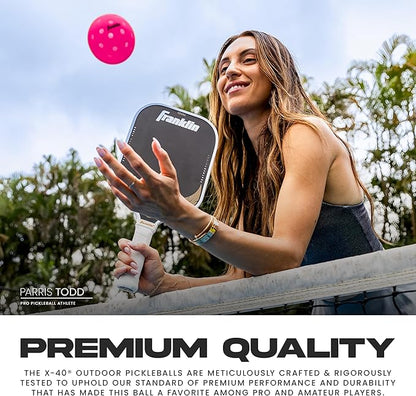Franklin Sports X-40 Outdoor Pickleballs - Official Ball of USA Pickleball, APP Tour + US Open