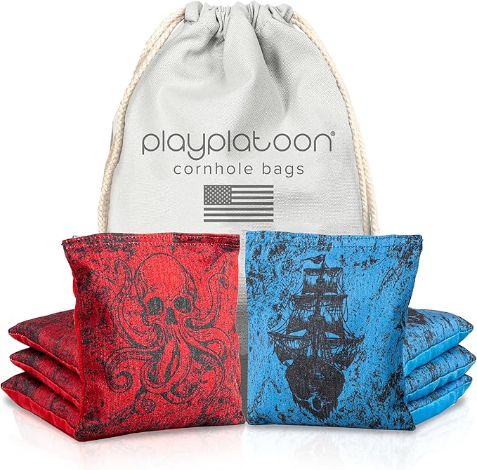 Professional Cornhole Bags - Set of 8 Regulation All Weather Double Sided - Sticky Side/Slick Side