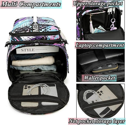 Gym Duffle Bag Backpack with Shoe Compartment,4 ways Travel Backpack for Women and