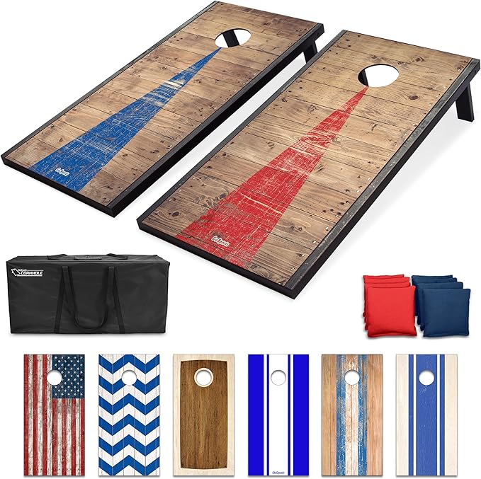 GoSports Portable Cornhole Sets, 8 Styles – Choose 4 x 2 ft or 3 x 2 ft - Boards Include 8 Bean