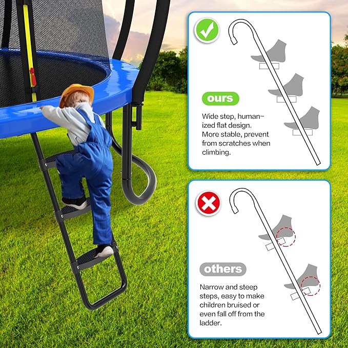 Trampoline Ladder Slide Kit, Trampoline Universal 3 Steps Ladder & Buffer Slide, Universal