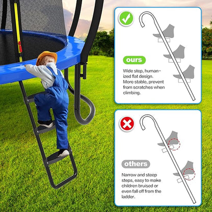 Trampoline Ladder Slide Kit, Trampoline Universal 3 Steps Ladder & Buffer Slide, Universal