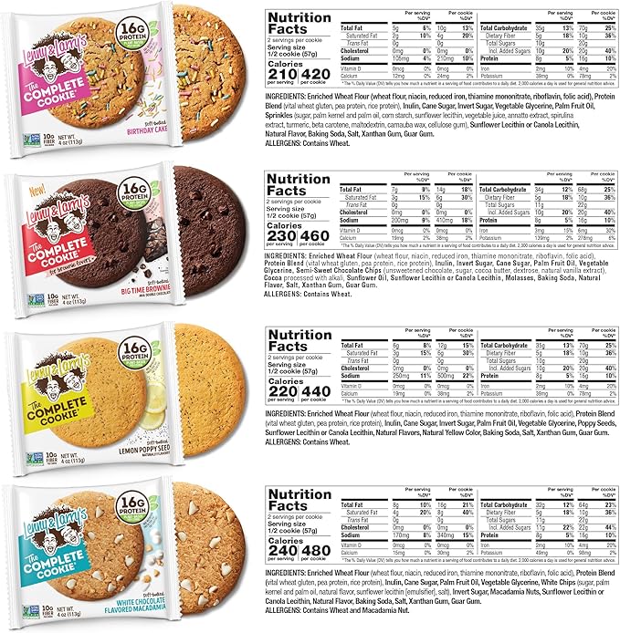 Lenny & Larry's The Complete Cookie, 8 Flavor Variety Pack, Soft Baked, 16g Plant Protein, Vegan