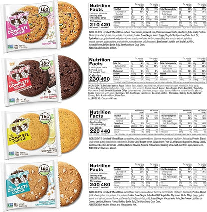 Lenny & Larry's The Complete Cookie, 8 Flavor Variety Pack, Soft Baked, 16g Plant Protein, Vegan