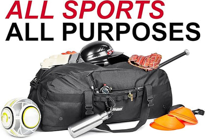 Fitdom 132L 36" Heavy Duty Extra Large Sports Gym Equipment Travel Duffel Bag W/Adjustable Shoulder