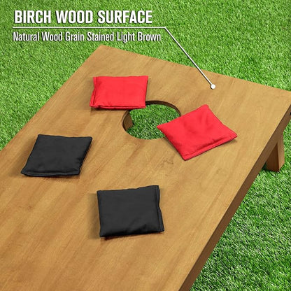 GoSports 4 ft x 2 ft Regulation Size Wooden Cornhole Boards Set - Includes Carrying Case - Full