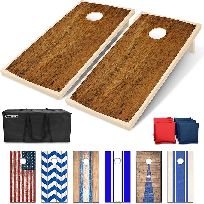 GoSports Portable Cornhole Sets, 8 Styles – Choose 4 x 2 ft or 3 x 2 ft - Boards Include 8 Bean