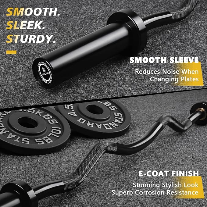 LIONSCOOL Premium 4ft/4.9ft/6ft Barbell for Strength Training and Olympic Weightlifting, 2 Inch Bar