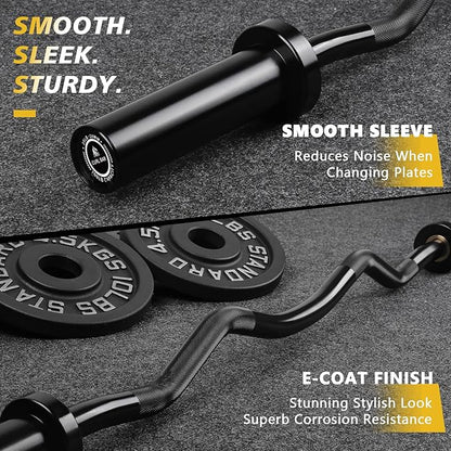 LIONSCOOL Premium 4ft/4.9ft/6ft Barbell for Strength Training and Olympic Weightlifting, 2 Inch Bar