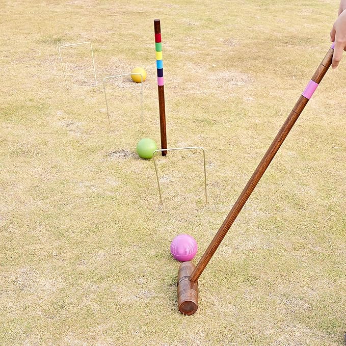 ApudArmis Regulation Croquet Wickets, Set of 9 Colorful Square Arrow Wickets Replacement for 28In