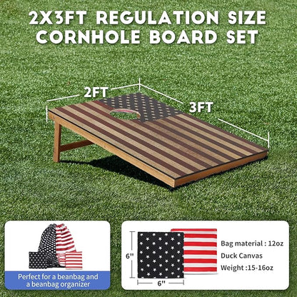 Cornhole Set, Corn Holes Outdoor Game, Regulation Cornhole Boards, Portable Cornhole Set, Classic