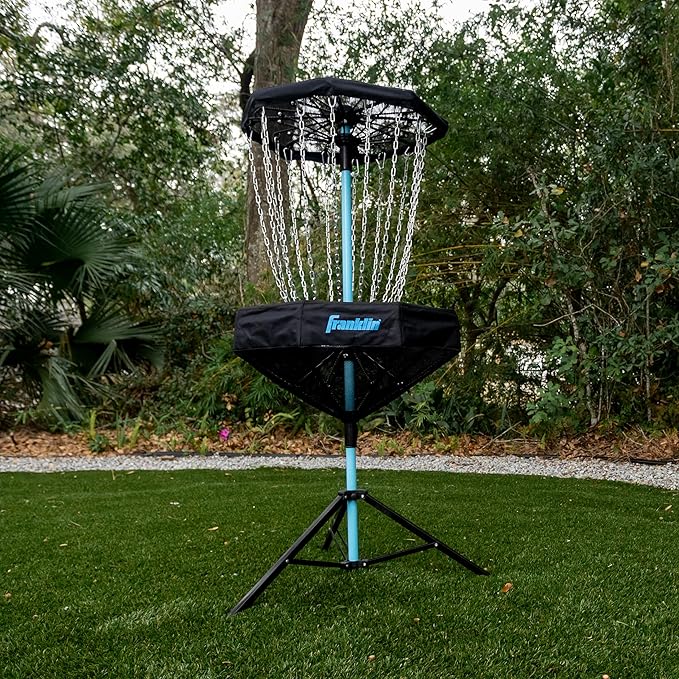 Franklin Sports Disc Golf Baskets - Portable Disc Golf Target with Chains Included - Disc Golf