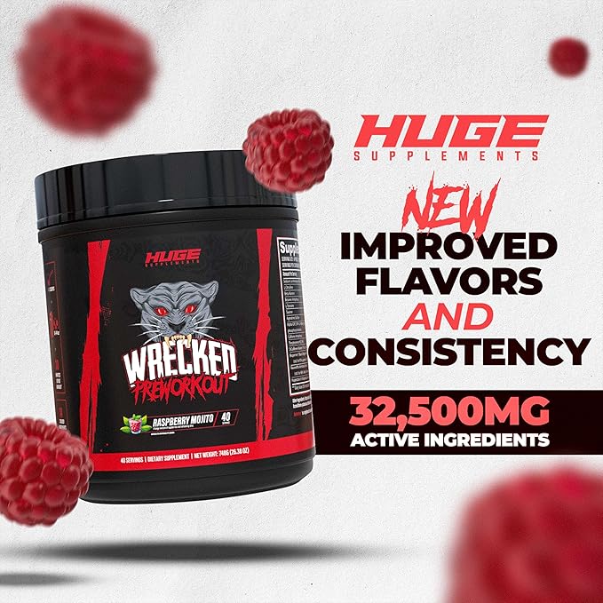 Wrecked Pre Workout, Advanced Formula, Boosts Energy, Focus, Pumps & Performance, 10g L-Citrulline