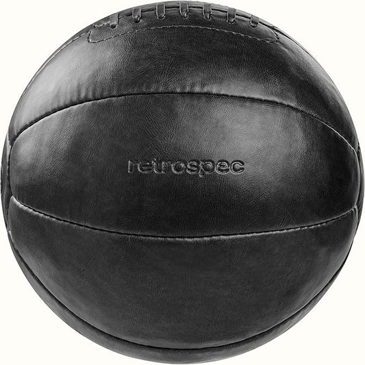 Core Weighted Medicine Ball 4, 6, 8, 10, 12, 14, 16, 20, 25, 30 lbs, Soft Touch Vegan Leather with