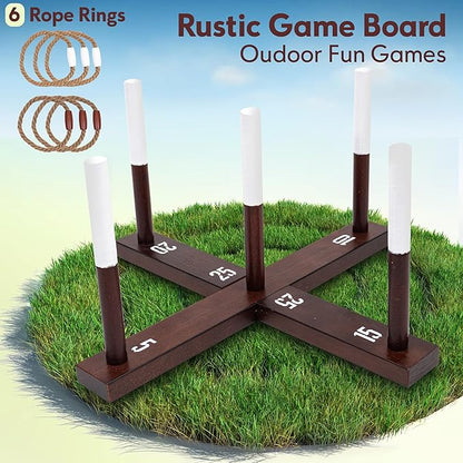 Outdoor Ring Toss Game for Adults - Perfect Lawn and Backyard Game for Adults and Family - Outdoor