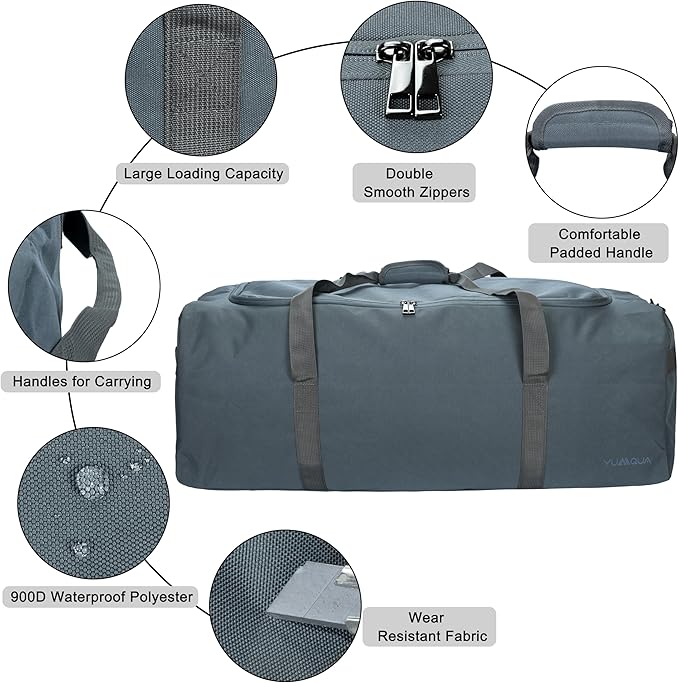 Large Duffle Bag 100L, Travel Duffel Bag for Men, Water & Tear Resistant Travel Bag, Extra Large