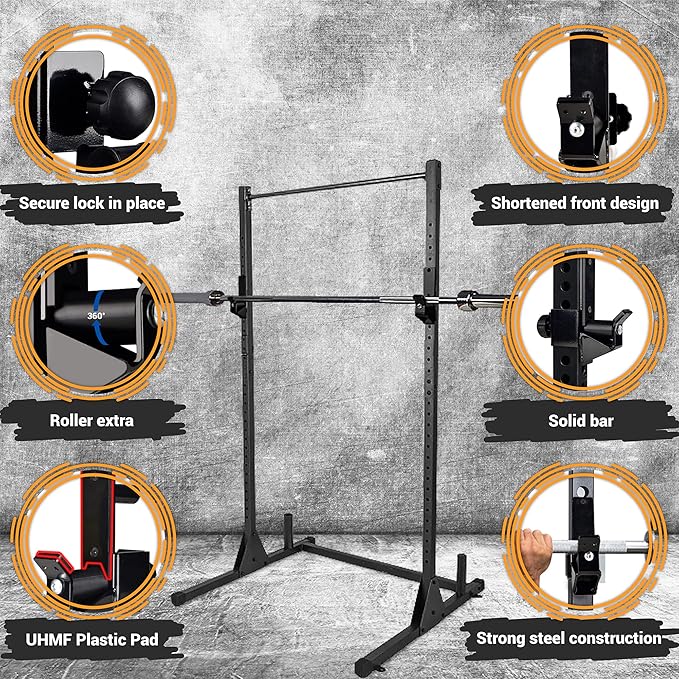 Yes4All Power Rack J-Hooks & Attachments ??Heavy Duty Barbell Holders Compatible with 2x2 & 3x3