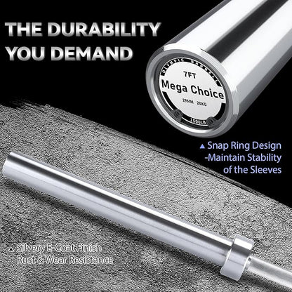 Barbell Bar for Weightlifting - 7FT Heavy Duty (1500LB/700LB), 4FT Short (500LB), 47" EZ Curl Bar