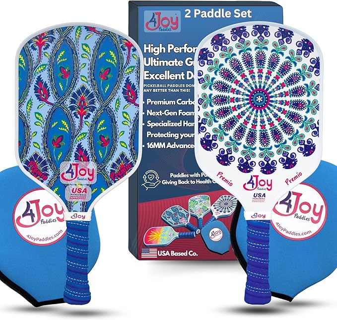 4Joy Pickleball Paddle Premio Series - Thermoformed Premium T700 Carbon Fiber Pickleball Paddless